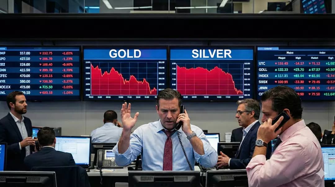 من القمة إلى الهبوط تراجع أسعار الذهب والفضة بقوة خلال موجة هلع بيع عالمي